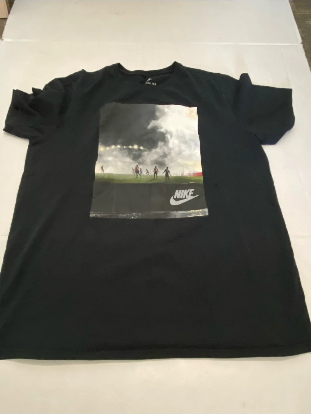 Nike Black Graphic Crew Neck T-Shirt Cristiano Ronaldo Manchester Tee XL